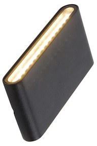 Lampada da parete esterna moderna nera 17,5 cm con LED incluso IP65 - Batt