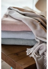 Plaid verde chiaro con contenuto di cotone , 140 x 180 cm Skyline - Euromant