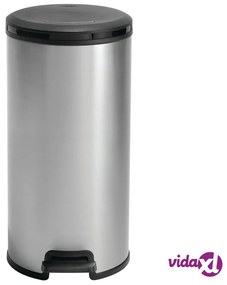 Curver Pattumiera a Pedale Deco Rotonda 30 L Argento