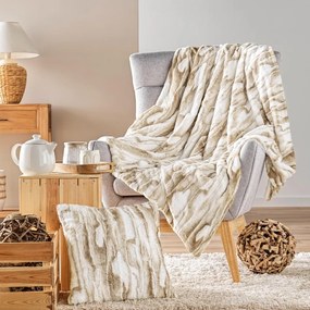 Coperta beige in pelliccia finta 180x220 cm Cheyenne – douceur d'intérieur