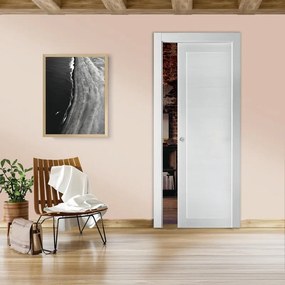 Porta interna scorrevole Nilo in MDF colore bianco, L 70 x H 210 cm, apertura reversibile