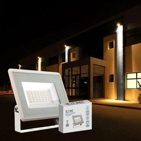 Faro Led Flood Light 20W 1650lm IP65 Slim 120x105x27mm Carcassa Bianca Luce 6400K SKU-6742