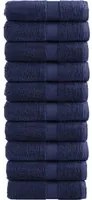 Asciugamani Ospiti 10 pz Blu Navy 30x50 cm 600gsm 100% Cotone 137256