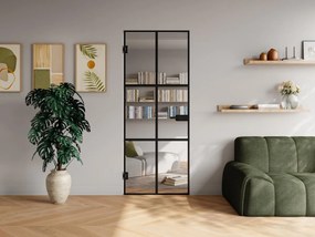 Porta reversibile senza telaio in vetro temperato Nero H204 x L93 cm - SEROTO