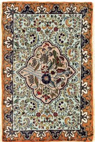 Tabriz Tappeto 60x90 Verde (Iran) Annodato A Mano