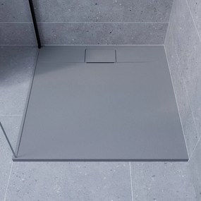 Piatto doccia NEO V2 SENSEA in composito minerale di resina gelificata grigio L 90 x L 90 x H 2.7 cm opaco