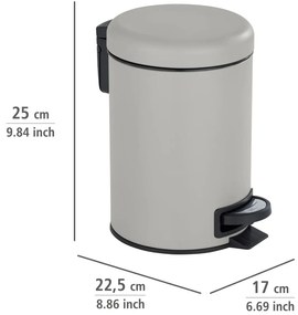Cestino a pedale grigio , 3 l Leman - Wenko