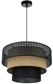 Brilagi - Lampadario a sospensione DAKOTA LUNETA 1xE27/15W/230V Ø45 cm nero/ratá