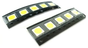 10 PZ Led SMD 5050 PLCC-6 Bianco Freddo 6000K 18 Lm 3V 0,2W 3 Chips