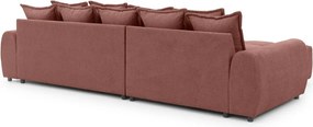 Divano angolare color terracotta (con penisola a sinistra/con chaise lounge) Albane – Ropez