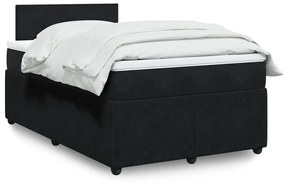Giroletto A Molle Con Materasso Nero 120x190 Cm İn Velluto /
