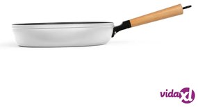 Livoo Set di Padelle per Friggere 2 pz con Manici in Legno Bianco