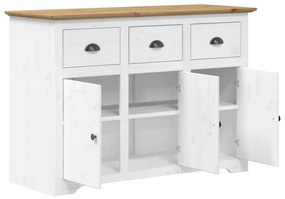 Credenza bodo 115x43x79,5 cm legno massello pino bianco marrone