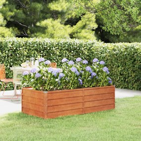 Letto Rialzato Da Giardino Ruggine 160x80x45 Cm Acciaio Corten /