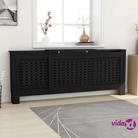 vidaXL Copertura per Radiatore Nera in MDF 205 cm