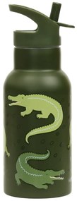 A Little Lovely Company - borraccia in acciaio inox, 350 ml - coccodrillo