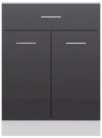 Armadio con Cassetto Grigio Lucido 60x46x81,5 cm in Truciolato