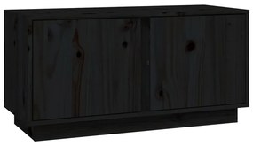 Mobile porta tv nera 80x35x40,5 cm in legno massello di pino