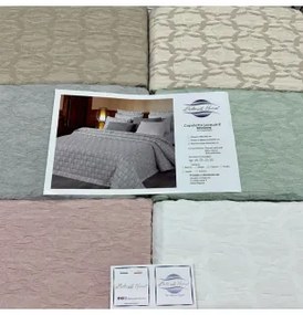 Copriletto matrimoniale Botticelli Home Rossana in cotone jacquard Matrimoniale Rosa Cipria
