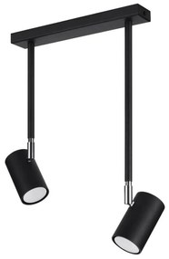 Sollux SL.1075 - Lampadario su palo NORANO 2xGU10/40W/230V nero