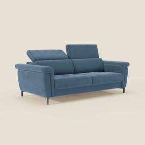 Capri divano letto di design con piedini alti - poggiatesta reclinabili in raffinato tessuto effetto velluto smacchiabile T30