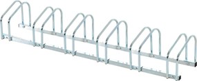 Rastrelliera Porta Biciclette 6 Posti 179x33x27 cm in Acciaio Argento...