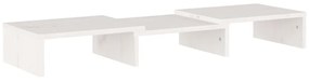 Supporto per monitor bianco 60x24x10,5cm legno massello di pino