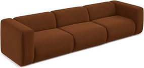 Divano arancione/marrone con rivestimento in velluto 319 cm Ekahi – Makamii