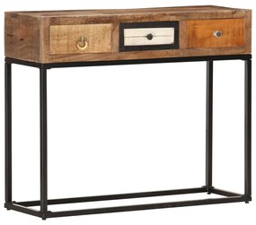 Tavolo Consolle Oro 90x30x75 Cm İn Legno Massello Di Recupero /