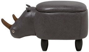 Pouf in tessuto similpelle grigio scuro RHINO Beliani