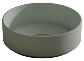 Lavabo da appoggio COLORS VISOBATH tondo piletta non inclusa in ceramica verde piletta non inclusa