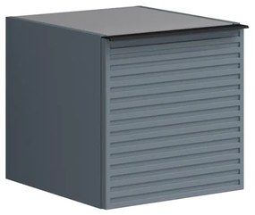 Struttura semi colonna da bagno Pixel 1 anta laccato opaco indaco L 40 x H 40 x P 45.5 cm