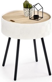 Tavolino da caffè Aura in bianco - ø38/h45 cm