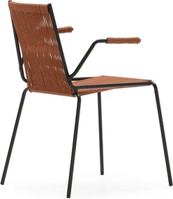 Sedie da pranzo in set color terracotta in metallo con braccioli/impilabili 2 pz Emily – Marckeric