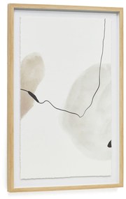 Kave Home - Quadro astratto Torroella bianco e marrone e grigio 60 x 90 cm