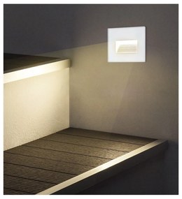 Segnapasso LED Bianco 4W per Scatola 503 - Luce Asimmetrica Colore Bianco Caldo 2.700-3.200K