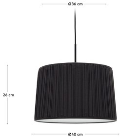 Kave Home - Paralume per lampada da soffitto Guash nera Ã˜ 40 cm