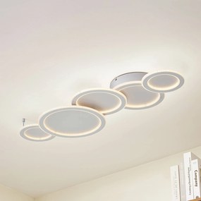 Plafoniera a LED Diala Lucande, dimmerabile, Bianco / Opale, Soggiorno / Sala da pranzo, Plastica, Moderno, Plafoniera LED