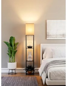 Lampada da terra con mensole 1xE27/40W/230V nero/bianco