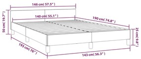 Giroletto con Testiera Marrone 140x190 cm in Similpelle