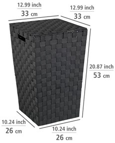 WENKO 22278100 - Cestino ADRIA 33x53 cm nero