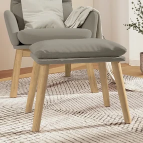 Poggiapiedi grigio chiaro 45x29,5x35 cm in velluto