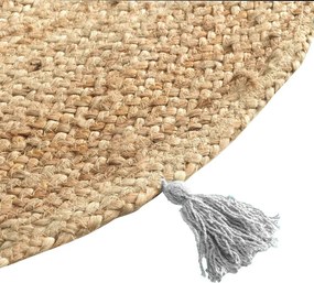 Tappeto rotondo bianco/di colore naturale in iuta ø 120 cm Shira – douceur d'intérieur