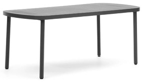 Kave Home - Tavolo da esterno Joncols in alluminio verniciato grigio 180 x 90 cm