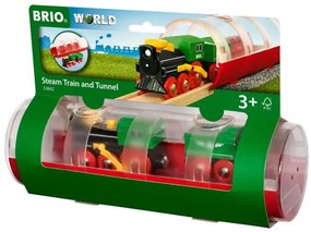 Treno a vapore e tunnel