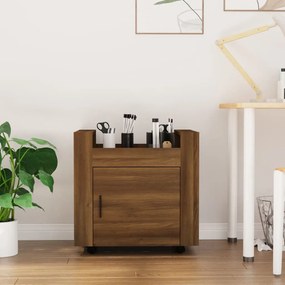 Carrello Scrivania Rovere Marrone 60x45x60 Cm Legno Multistrato /