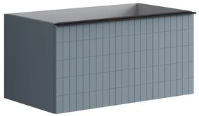 Mobile da bagno sotto lavabo Pixel grid blu laccato opaco L 80 x H 40 x P 45.5 cm 1 cassetto, lavabo non incluso