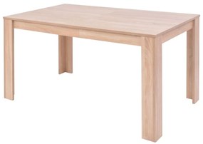 Sedie e tavolo pranzo 7 pz in pelle artificiale quercia marrone