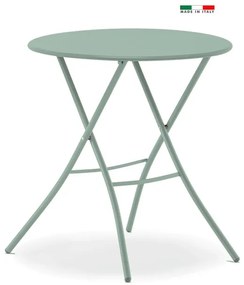 Tavolo da pranzo per giardino Gaia FIAM struttura e superficie in Acciaio verde per 2 persone Ø 67 cm