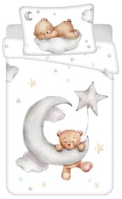 Set copripiumino e federa da bambini in cotone per culla 100x135 cm Teddy "Moon" – Jerry Fabrics